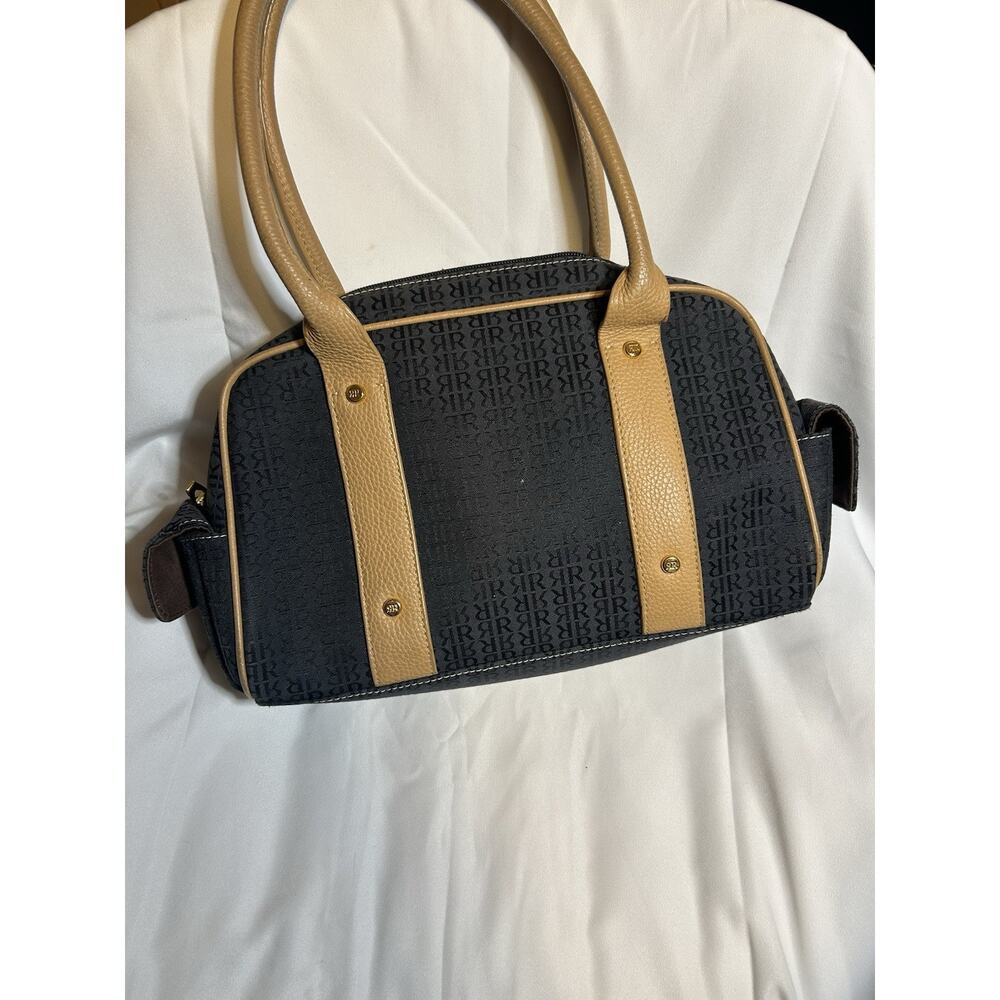 Vintage RR Pedro Rogado Monogram Mini Bowler Bag Black Leather Trim Spain